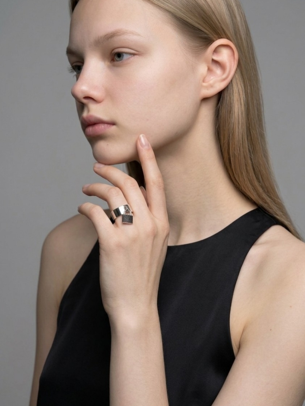 Sterling Silver Lock Ring